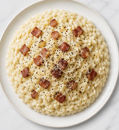 Risotto alla Carbonara — piatto pronto