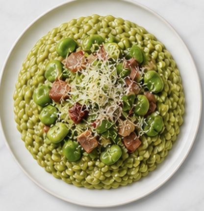 Risotto Fave e Guanciale — piatto pronto