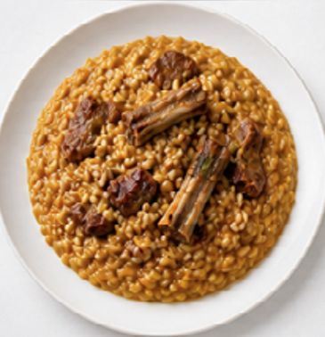 Risotto con Costine di Maiale — piatto pronto