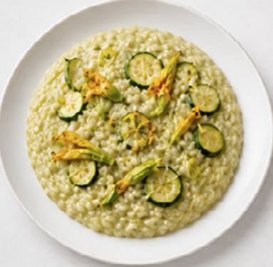 Risotto Zucchine e Fiori — piatto pronto