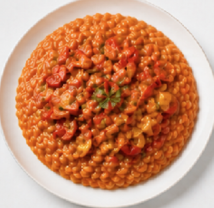 Risotto ai Peperoni Arrostiti — piatto pronto